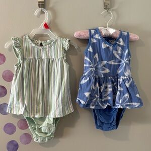 Carter’s Blue & Green Onesie’s/Bodysuits - SET of TWO  - 18 months - NWOT